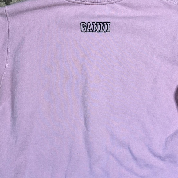 Ganni Software Puff Sleeve Sweet Lilac Rose Pink Sweatshirt Medium - Picture 9 of 10